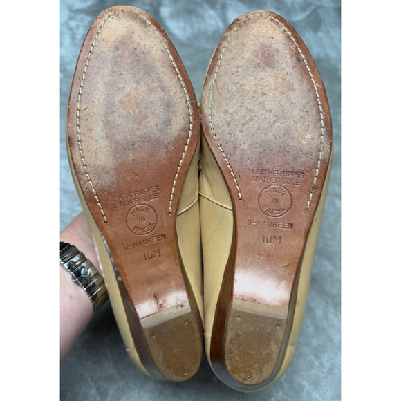 9West Vintage Maureen Tan Leather Tassel Detail Wedge Pumps Womens 10 Brazil - Picture 5 of 7